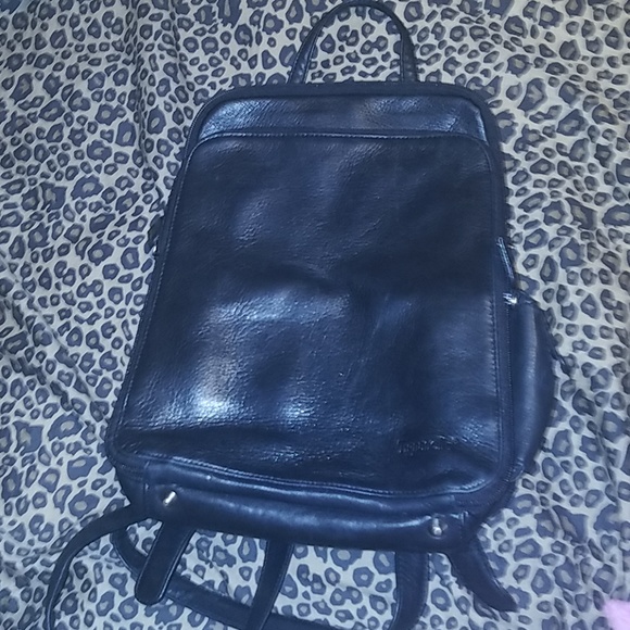tignanello black leather backpack